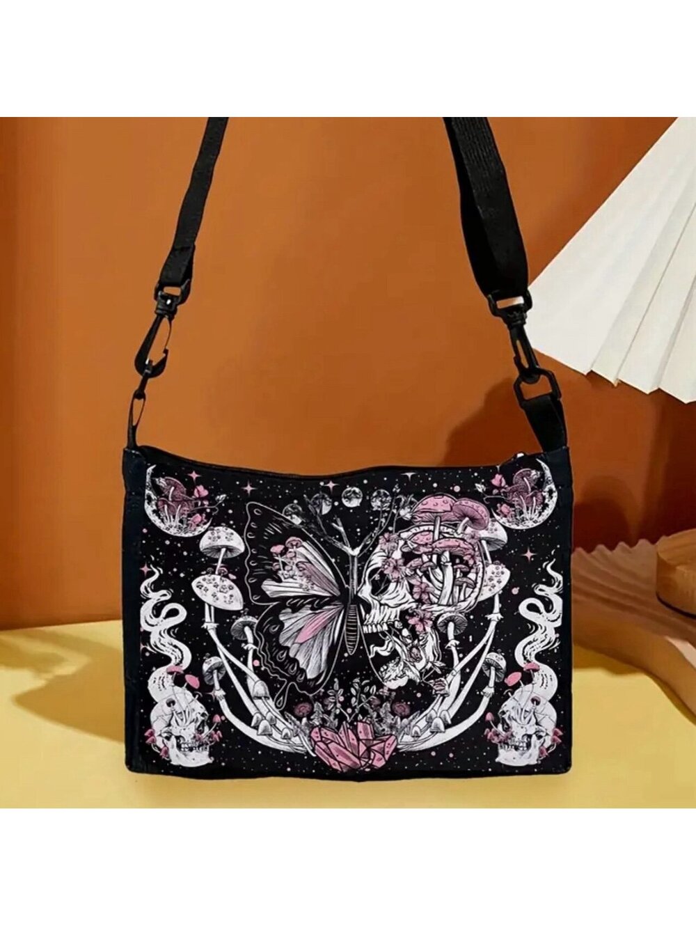 New - Unique Retro Style Butterfly with Embedded Skull Crossbody /Shoulder Bag